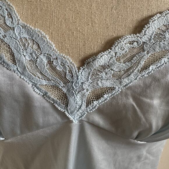 VTG Cami Ladies 38 Baby Doll Blue Lace Straps Coquette Feminine Romantic USA - Picture 2 of 12